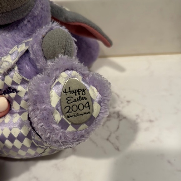Disney Vintage 2004 Easter Eeyore Plush in Purple Bunny Costume - Picture 3 of 6